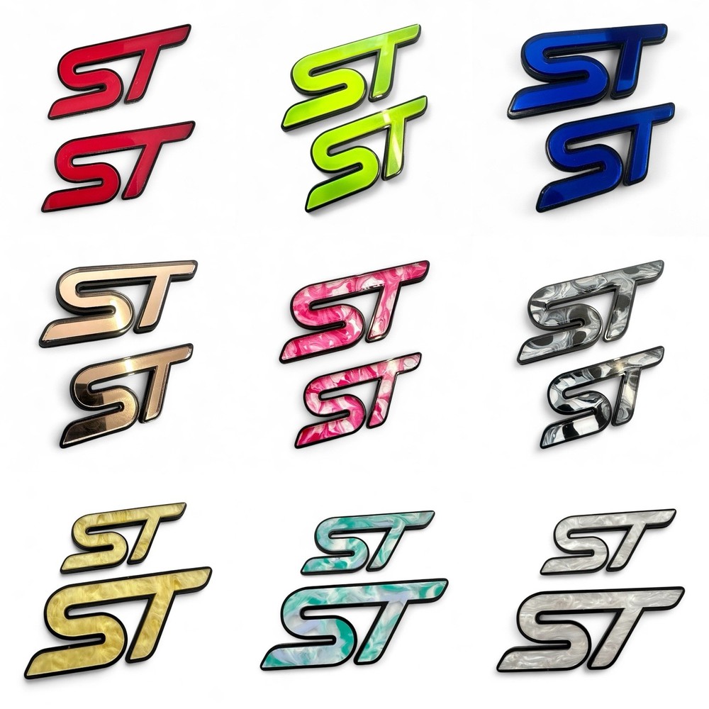 FORD ST FRONT & REAR BADGES (32 COLOURS) Comes With Grill Clip