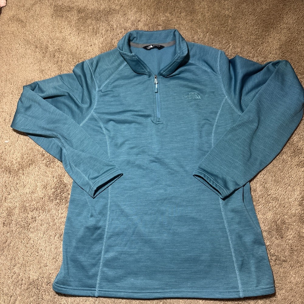 The North Face Polartec Womens Large Fleece 1/4 Zip Pullover Teal Green/Blue