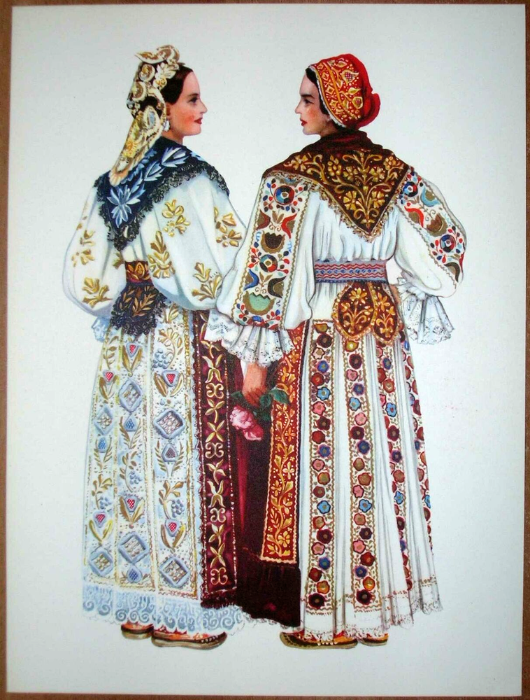 Discover the authentic Slavonia Vinkovci Croatia Folk Costume III/12 showcasing vibrant traditional designs and cultural heritage