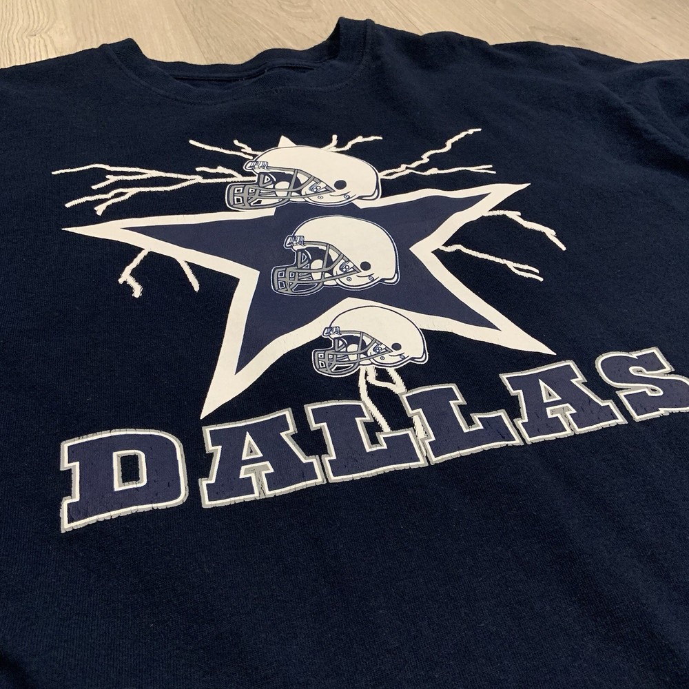 VTG DALLAS COWBOYS LIGHTNING T-SHIRT  FOOTBALL NFL 90s USA MENS MEDIUM 20 X 27