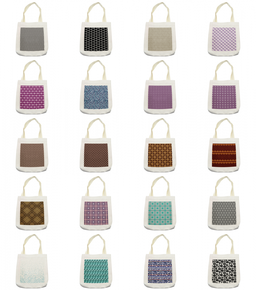 Ambesonne Geometric Theme Tote Bag Reusable Linen Sack Shopping Books Beach