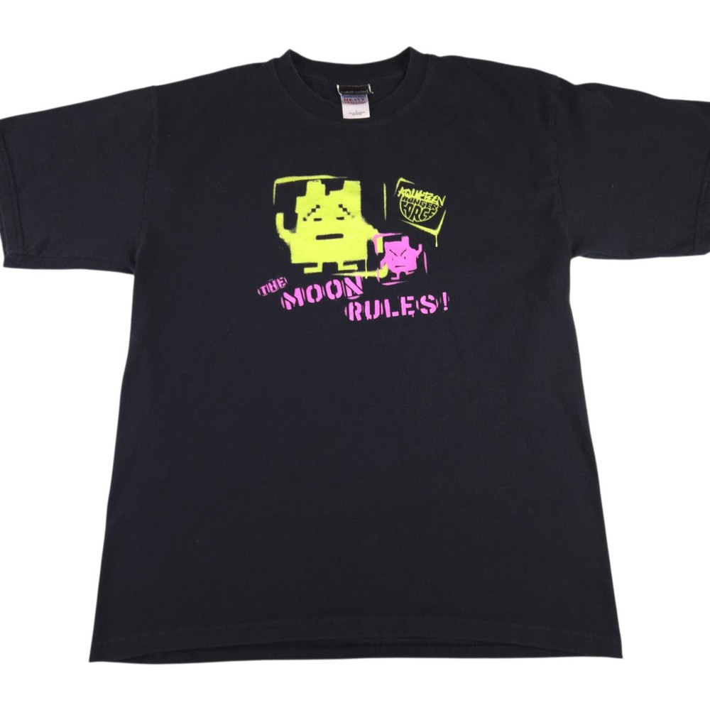 Vintage Aqua Teen Hunger Force The Moon Rules T Shirt Adult Swim Y2K Mens Size L