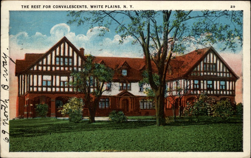 Rest for Convalescents Home White Plains New York ~ mailed 1937 postcard
