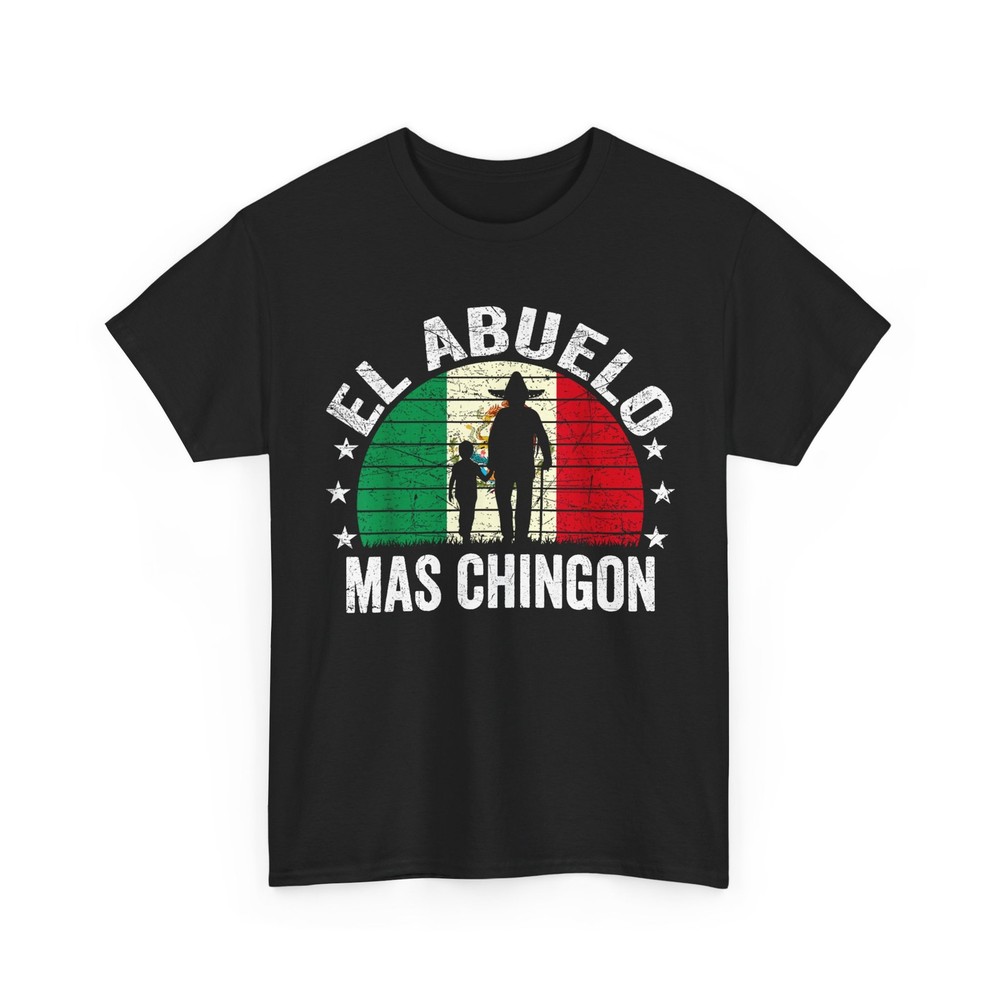 El Abuelo Mas Chingon Shirt, Mexican Flag Grandpa Men T-Shirt-image