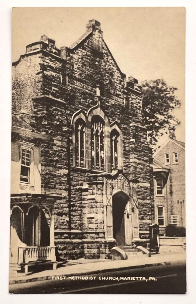 First Methodist Church Marietta PA Antique Postcard