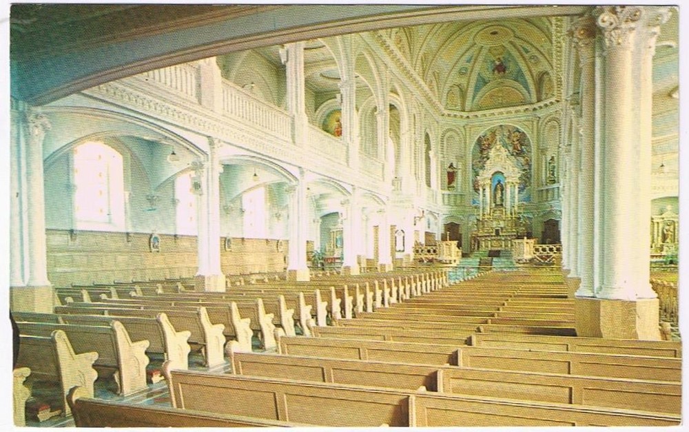 Nova Scotia Postcard St Peter's Church Interior Cheticamp Cape Breton