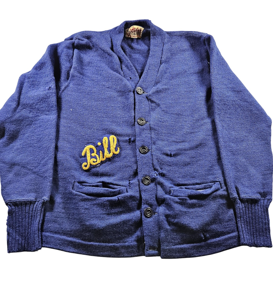 Vintage Stadium Letterman Cardigan Sweater Mens Small Wool Varsity 50s 60s