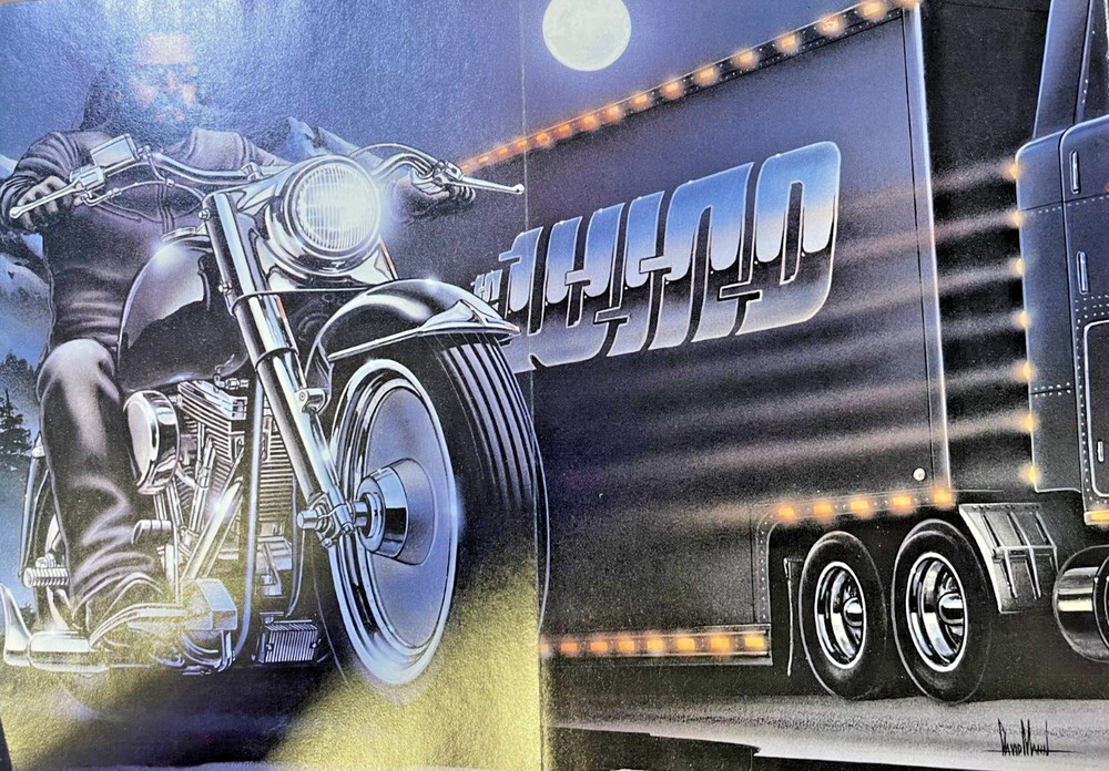 1996 David Mann Poster Motorcyle Rider In The Wind