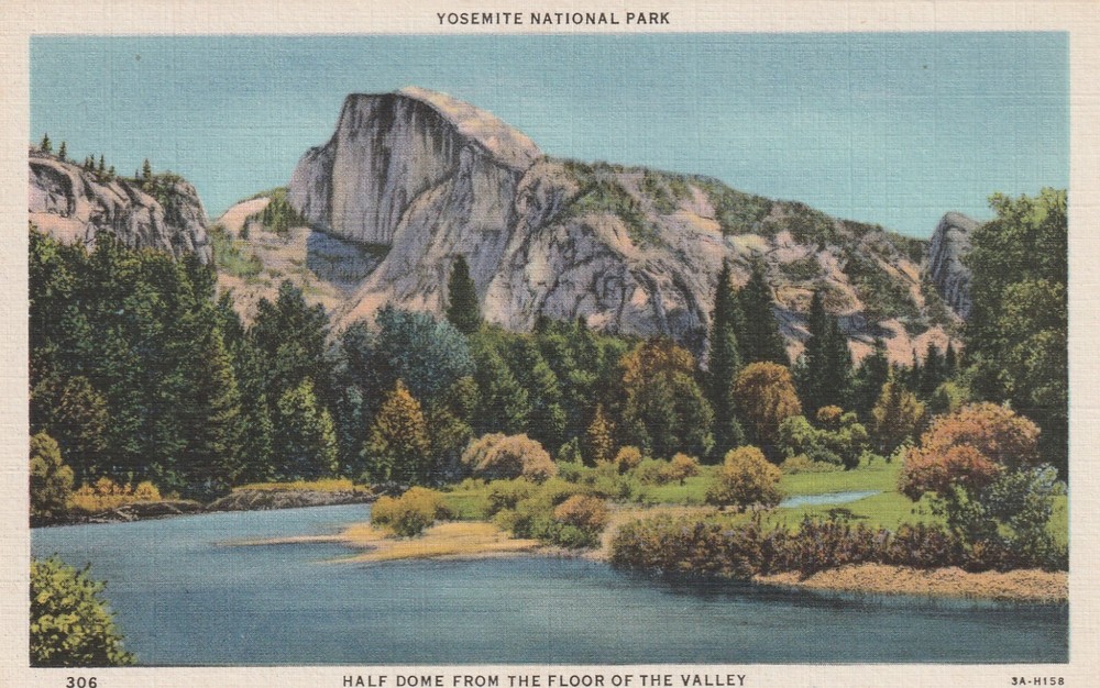Yosemite National Park Half Dome From Floor Valley Postcard