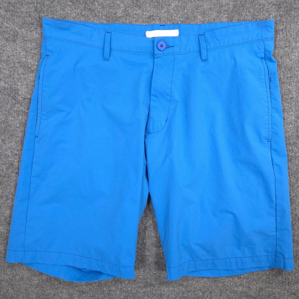 Robert Graham Shorts Mens 34 Blue Performance Golf Classic Fit Chino Preppy