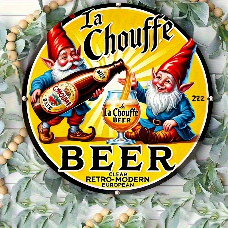 Rushf Beer Retro Round Aluminum Sign Bar Cafe Club Decor