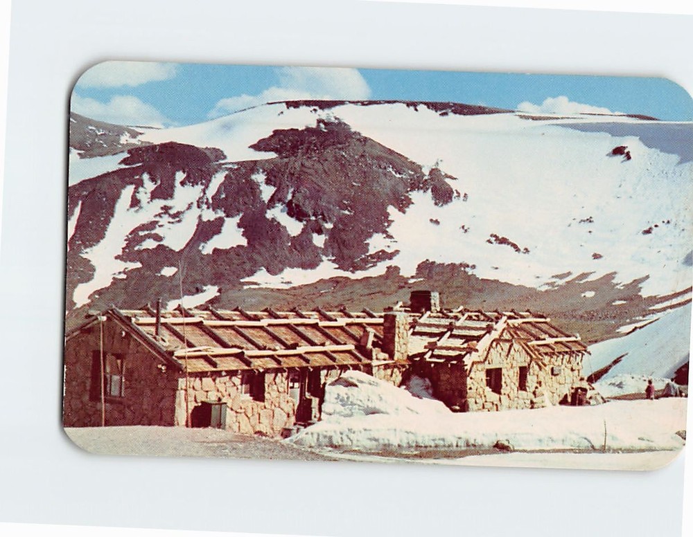 Postcard Trail Ridge Museum By Summer Snowbanks At  Fall River Pass Colorado