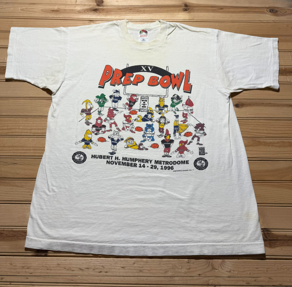 Vintage 1996 Prep Bowl XV Hubert Humphrey Metrodome Minnesota Mascots Shirt - XL