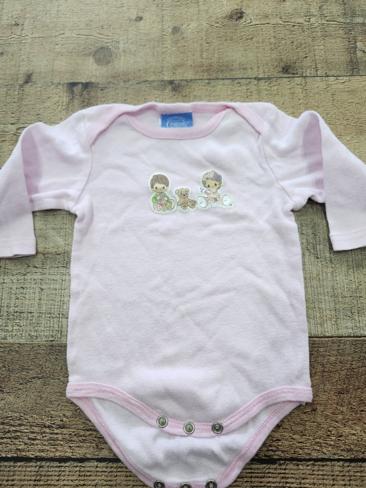 Vtg Y2K Precious Moments Bodysuit Pink Sz 0-6M EXCELLENT Condition