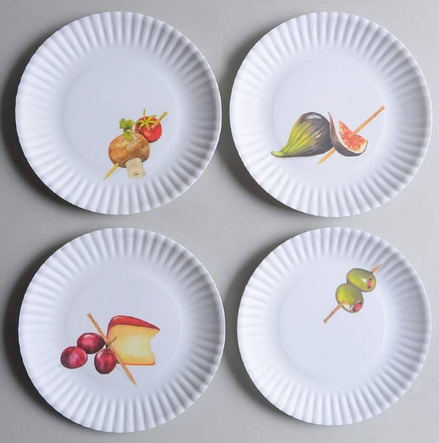 Hors d'Oeuvres Plate - Set of 4 Melamine Dinnerware by One Hundred 80 Degrees
