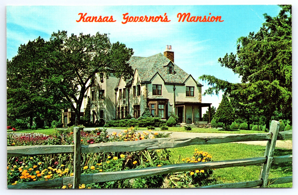 Topeka Kansas KS Governor's Mansion Cedar Crest Vintage Photo Postcard