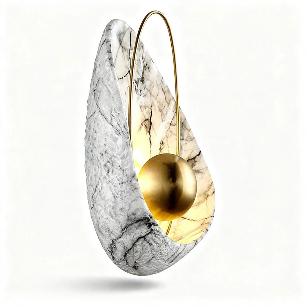 Shell Wall Sconce Dimmable Resin Artistic Design for Living Room Bedroom Hallway