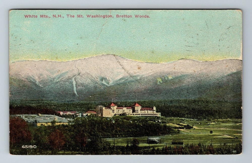 White Mountains NH-New Hampshire, Aerial View Bretton Woods, Vintage Postcard