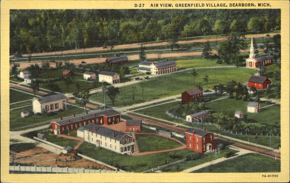 Greenfield Village Dearborn Michigan MI aerial view 1930s