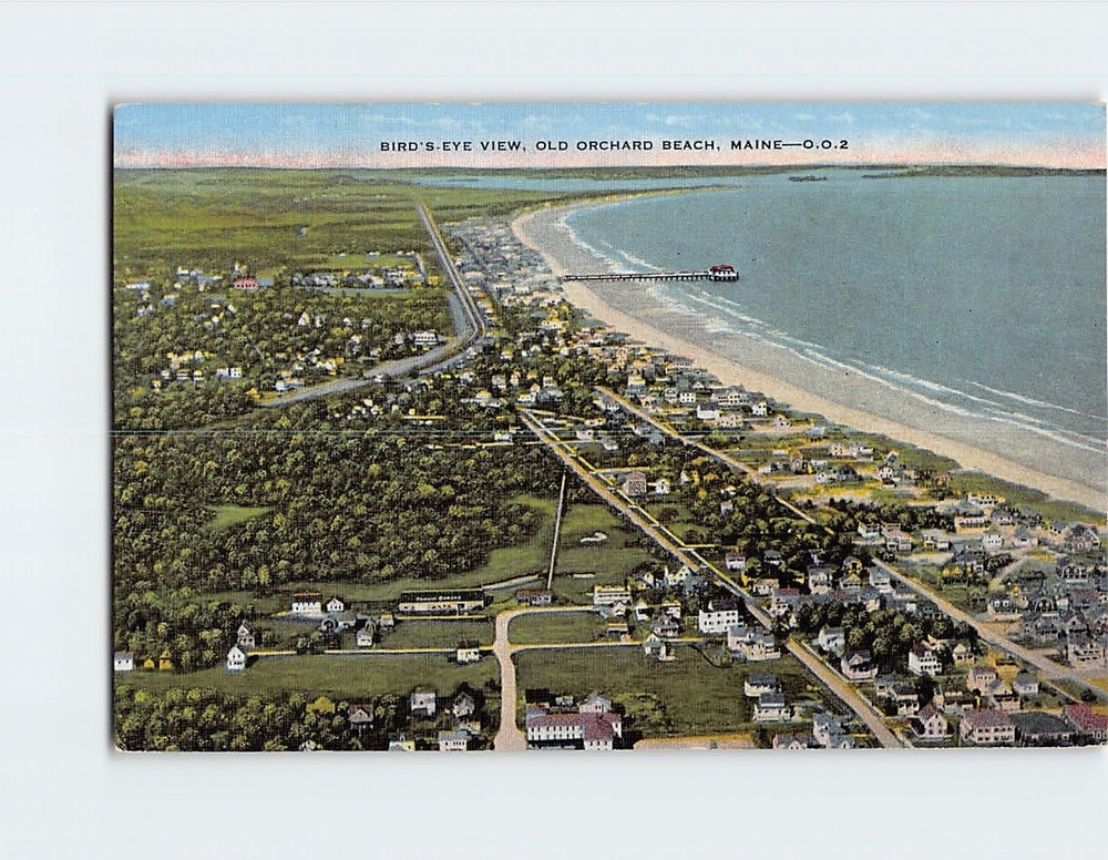 Postcard Aerial View Old Orchard Beach Maine USA