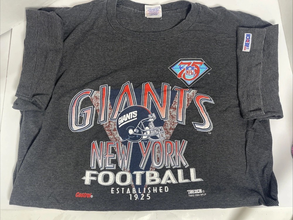 Vintage Trench Ultra New York Giants T Shirt Mens XL Single Stitch Gray 1994