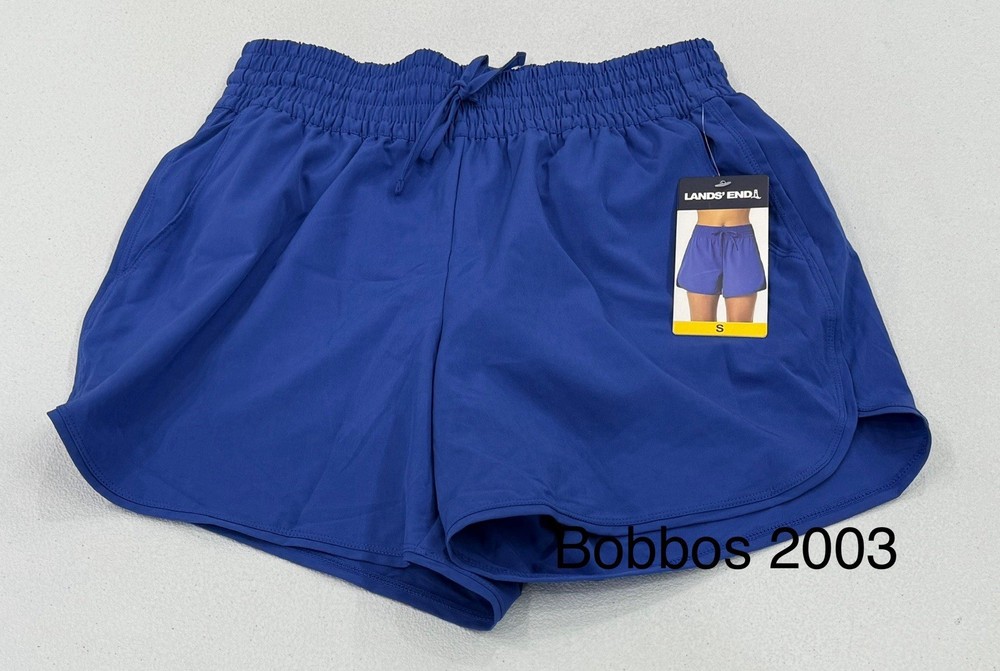 Lands' End Women's Quick-Dry UPF 50 Athletic Shorts, Blue, Size S