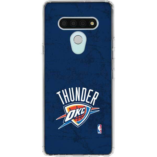 NBA Oklahoma City Thunder LG Stylo 6 Clear Case - OKC Thunder Distressed Blue