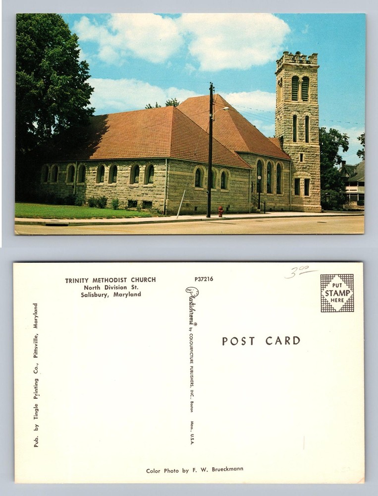 Salisbury, MD-Maryland, Trinity Methodist Church Souvenir Vintage Postcard