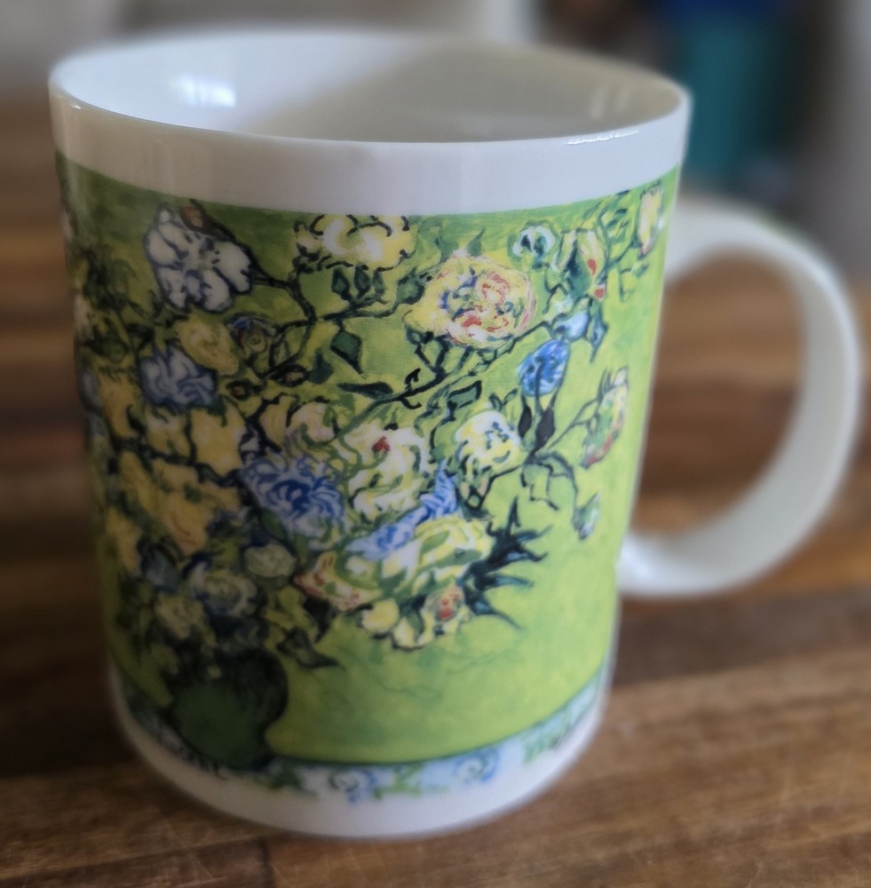 Chaleur Van Gogh Vase Of Roses Masters Collection D. Burrows 16oz Coffee Tea Mug