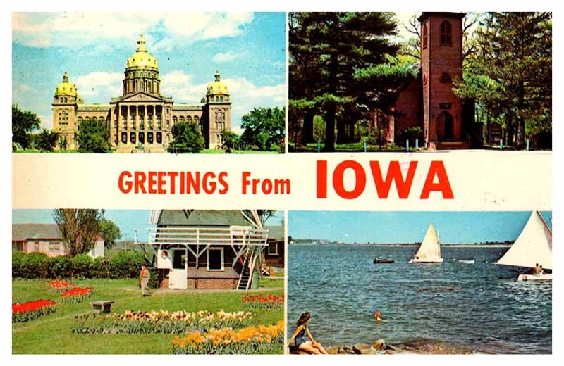 Postcard CHURCH SCENE State of Iowa IA AS9776