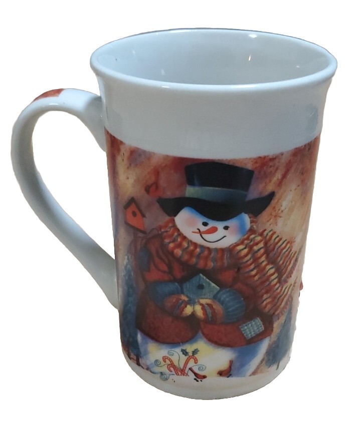 Royal Norfolk Holiday Snowman Coffee Tea Tall Mug Cup Christmas 12 oz Frosty
