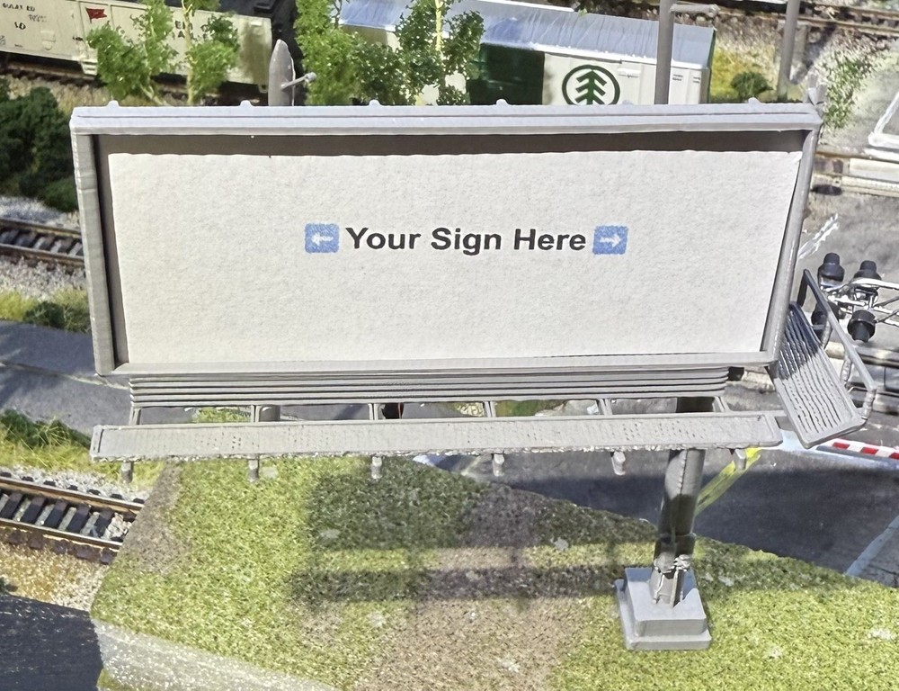 N Scale Single-Sided End Pole Billboard for Model Train Layout Scenery