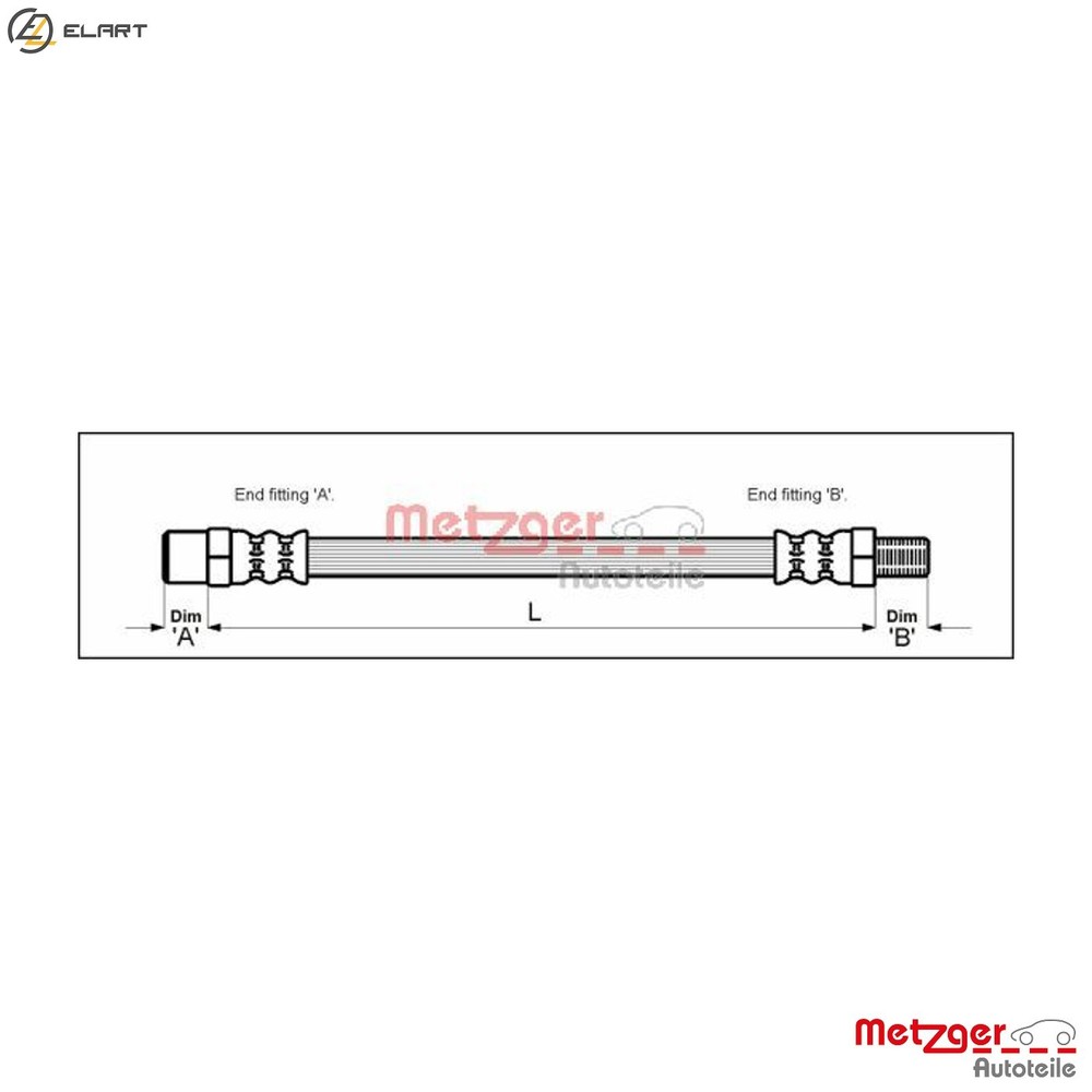 BRAKE HOSE 4113670 FOR VOLVO S70 C70/I/Convertible V70/� B5202S/5202FS 2.0L 5cyl