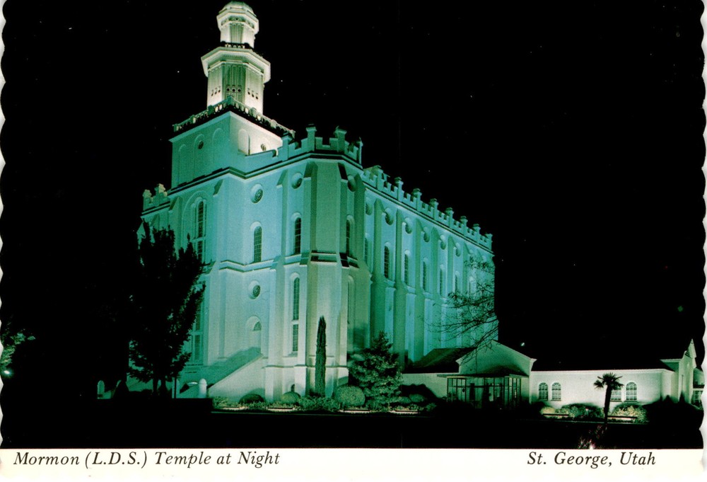 St. George, Utah, Mormon Temple, Seaich Card & Souvenir Corp., Salt Postcard