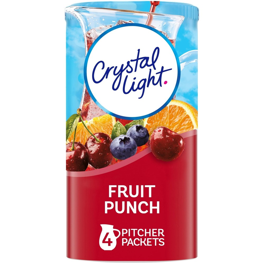 Crystal Light Fruit Punch LowCalories Powdered 4ct Drink Mix 1.36oz (2 Pack)