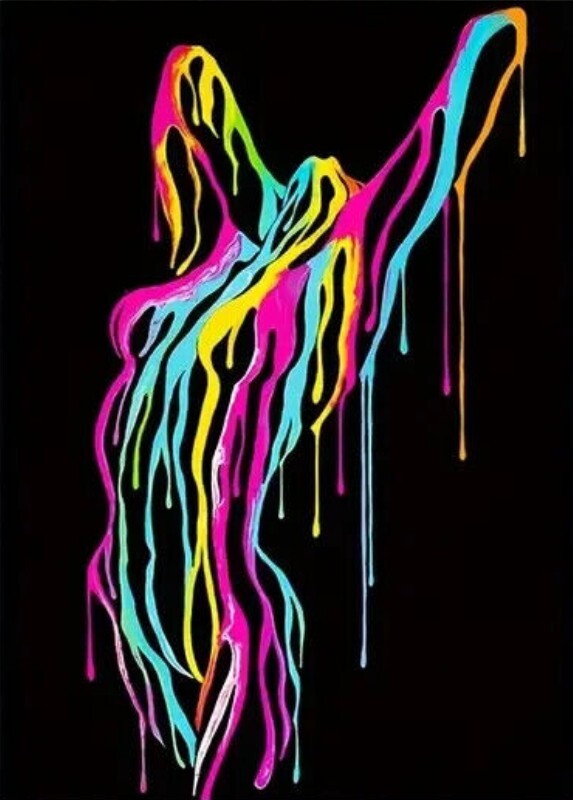 Modern Art Abstract Graffiti Nude Woman Canvas Print 11.8