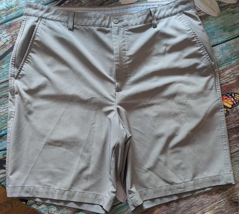 Footjoy FJ Shorts Men Sz 40 Gray Performance Golf Belt Loops Slash Pocket Chino