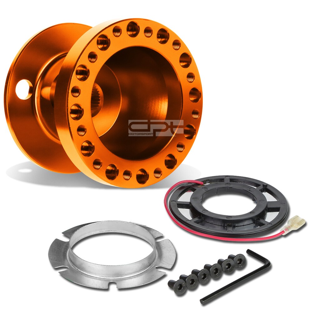 Fit 90-93 Accord 92-96 Prelude Orange Aluminum Steering Wheel 6-Hole Hub Adaptor