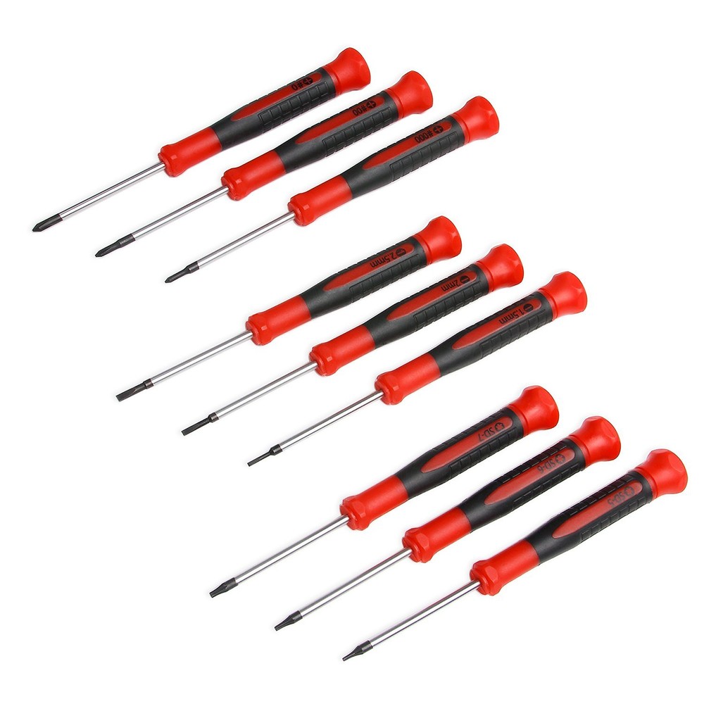 9-Piece Precision Screwdriver Set | Phillips #0, #00, #000 | Flat 1.5mm, 2.0m...