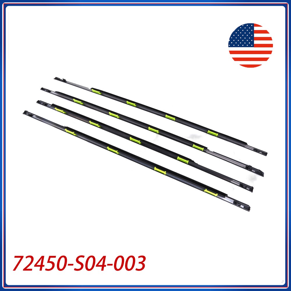 96-00 Honda Civic Sedan Door Belt Weatherstrip Window Seal Molding Set