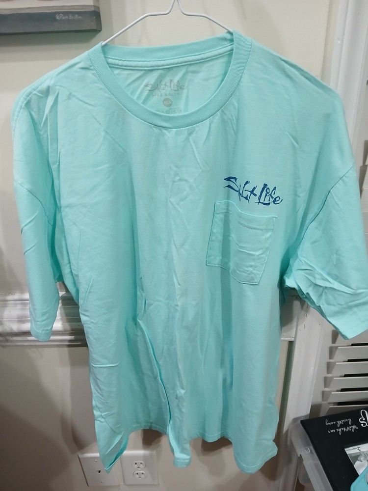 Salt Life Men's XL Blue Short Sleeve Pocket Graphic Fish T-Shirt vintage