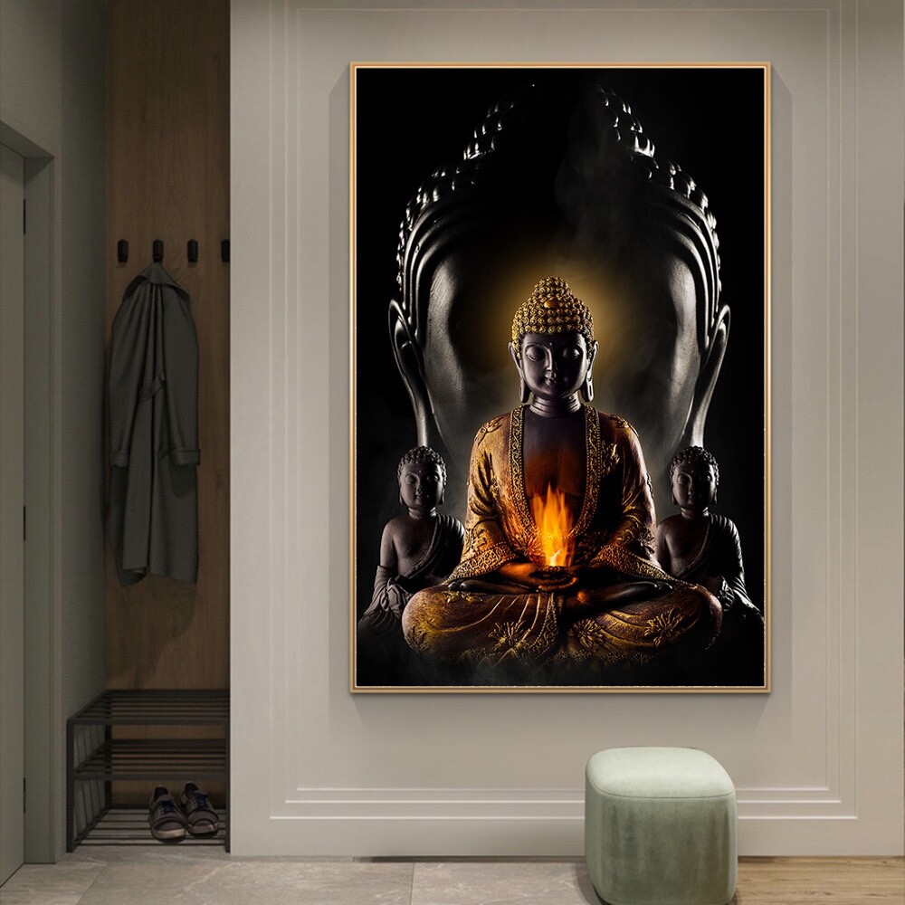 Buddha Meditation Canvas Wall Art for Spiritual Buddhist Home Decor