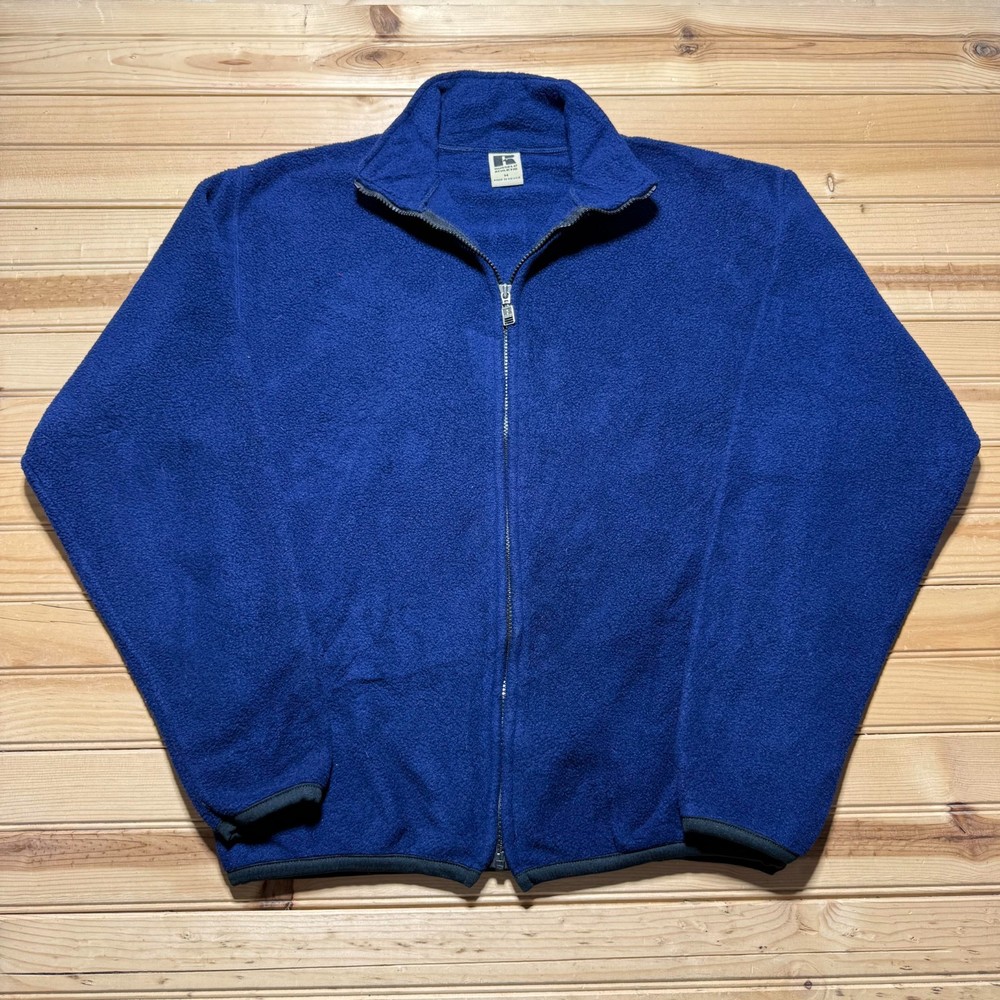Vintage 90s Russell Athletic Full Zip Mock Fleece Outdoor Gorpcore Jacket Medium