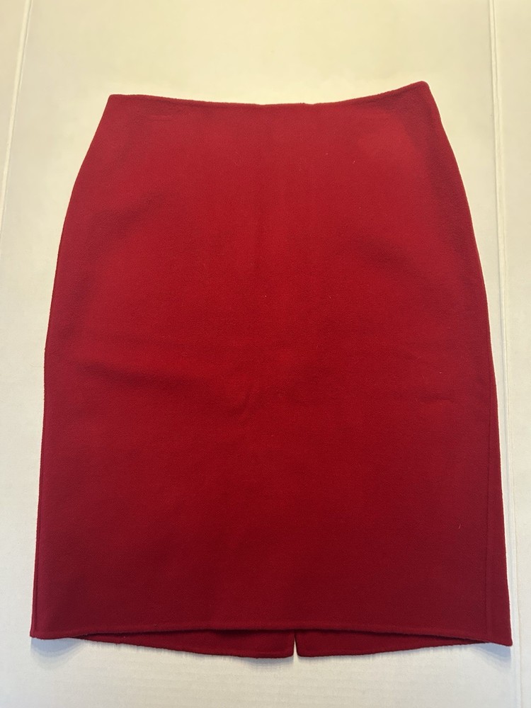 Talbots Red Wool Blend Straight Pencil Skirt size 10 Back Zip