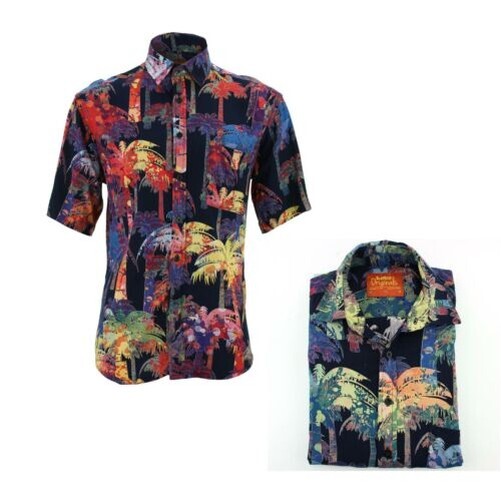 Regular Fit Short Sleeve Shirt Loud Originals Palm Tree Abstract Mens-image