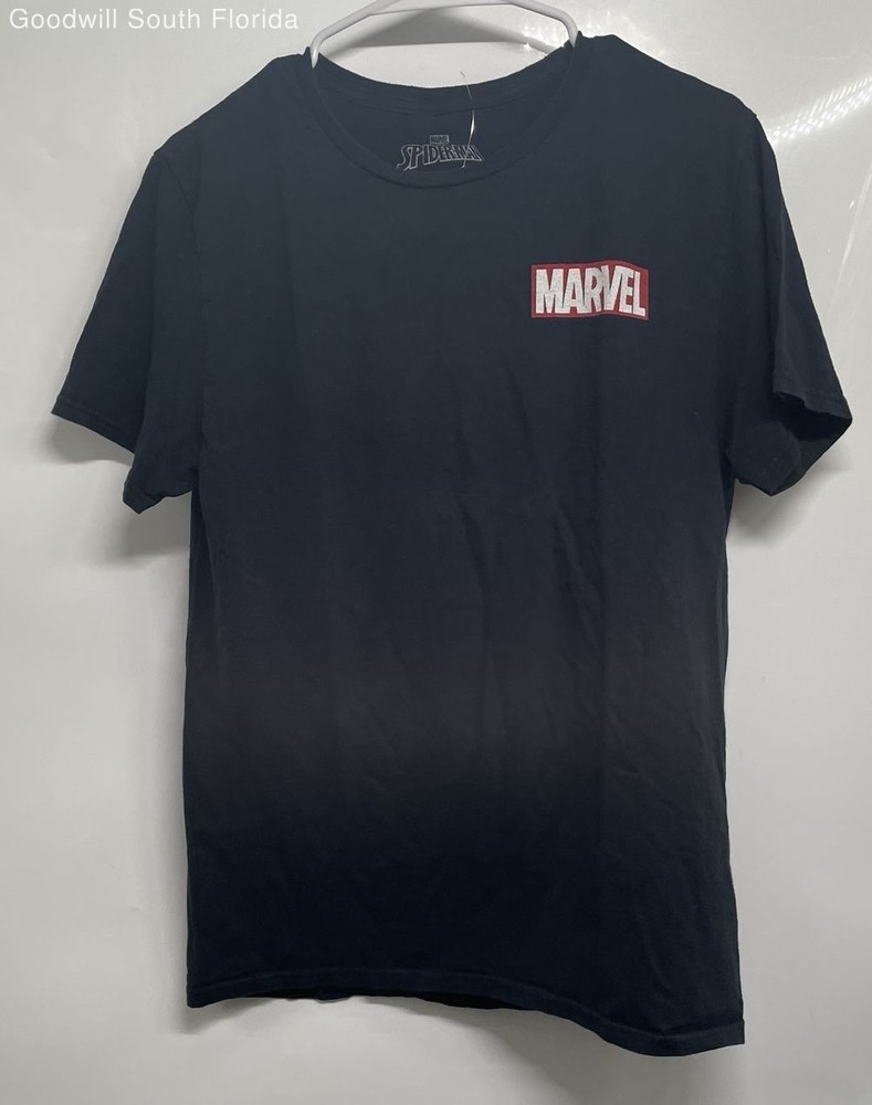 Marvel Mens Black Cotton Short Sleeve Crew Neck Pullover T-Shirt Size Medium