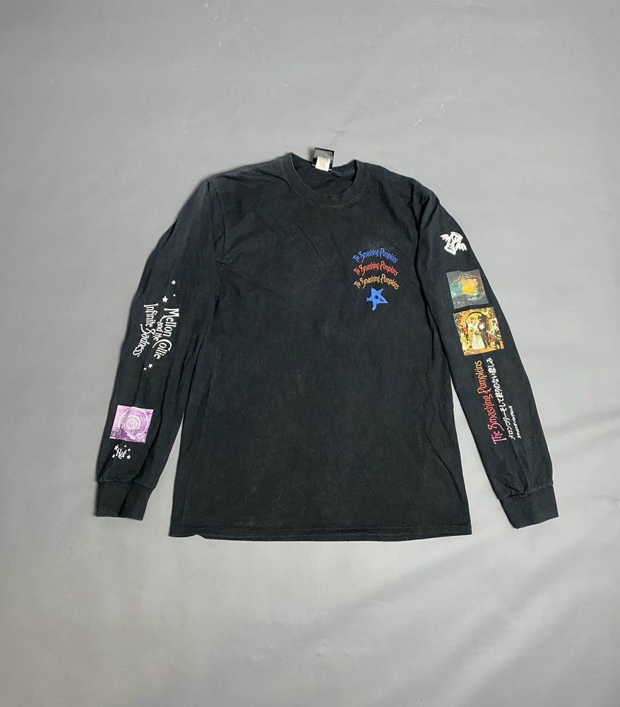 HUF x The Smashing Pumpkins Long Sleeve T-Shirt Black Graphic Tee Sz M Faded