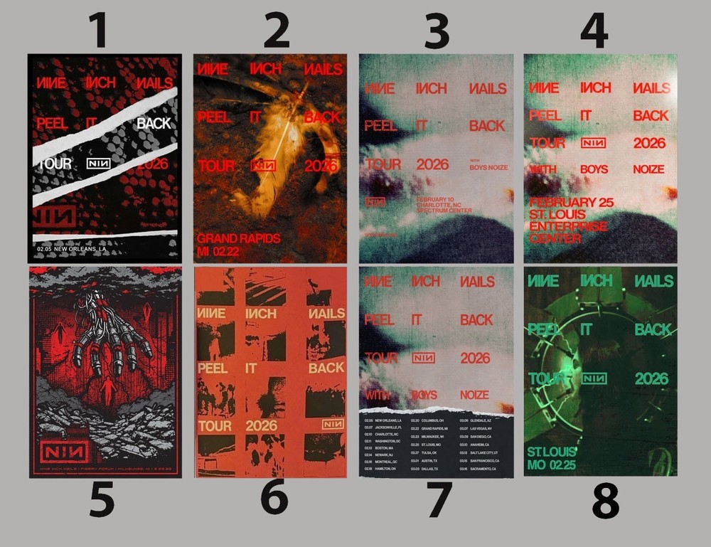 Nine Inch Nails Peel It Back Tour 2026 Concert Poster