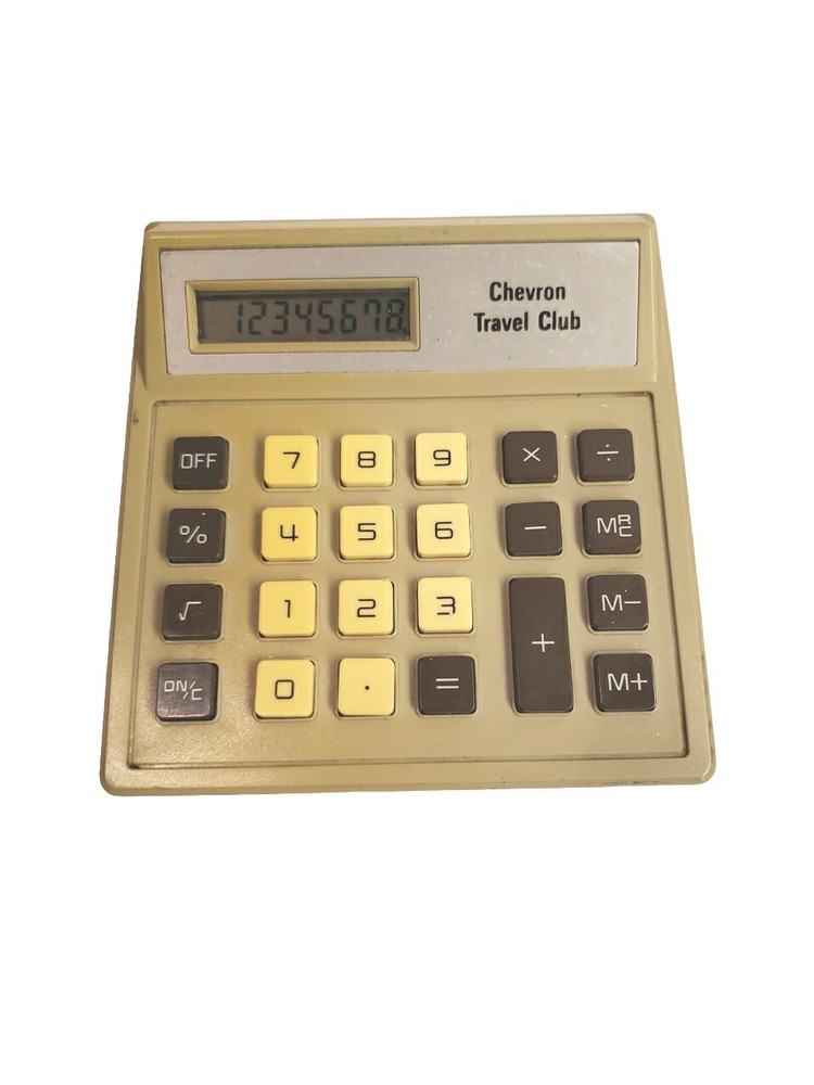 Rare Chevron Travel Club 8 Digit Electronic Calculator Collector's Item