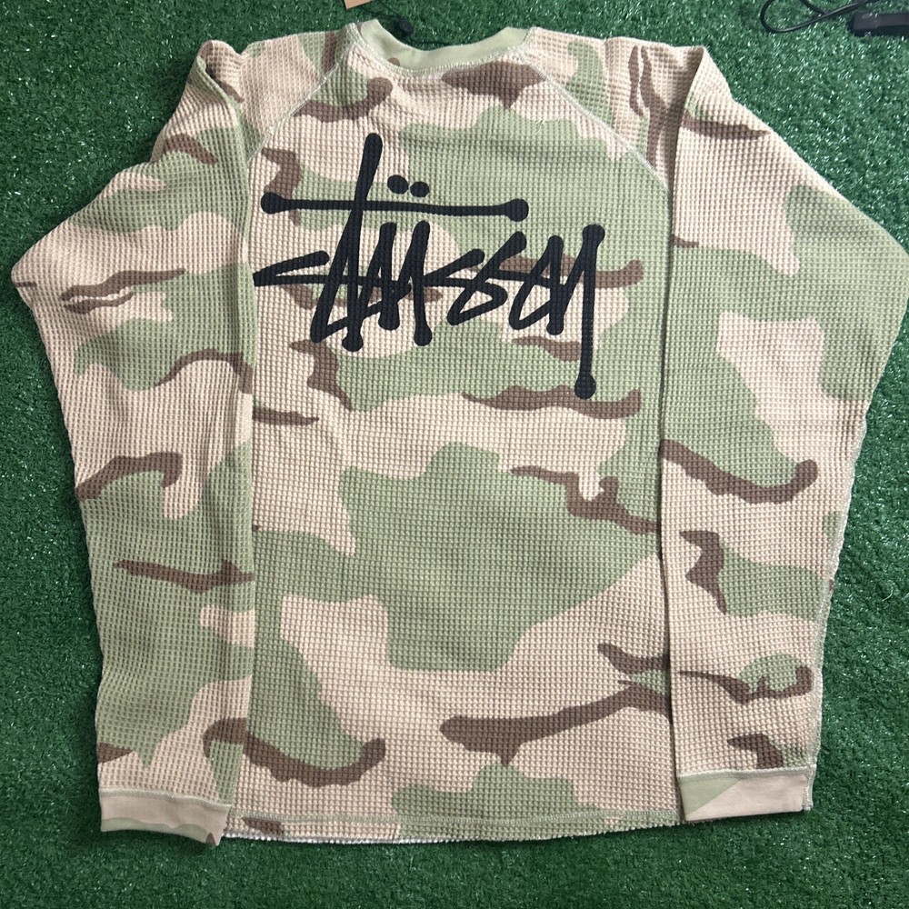 Stussy Raglan Camo Thermal Long Sleeve Size M New
